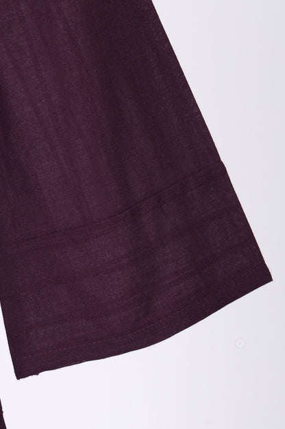Burgundy Solid Pure Cotton Straight Kurta