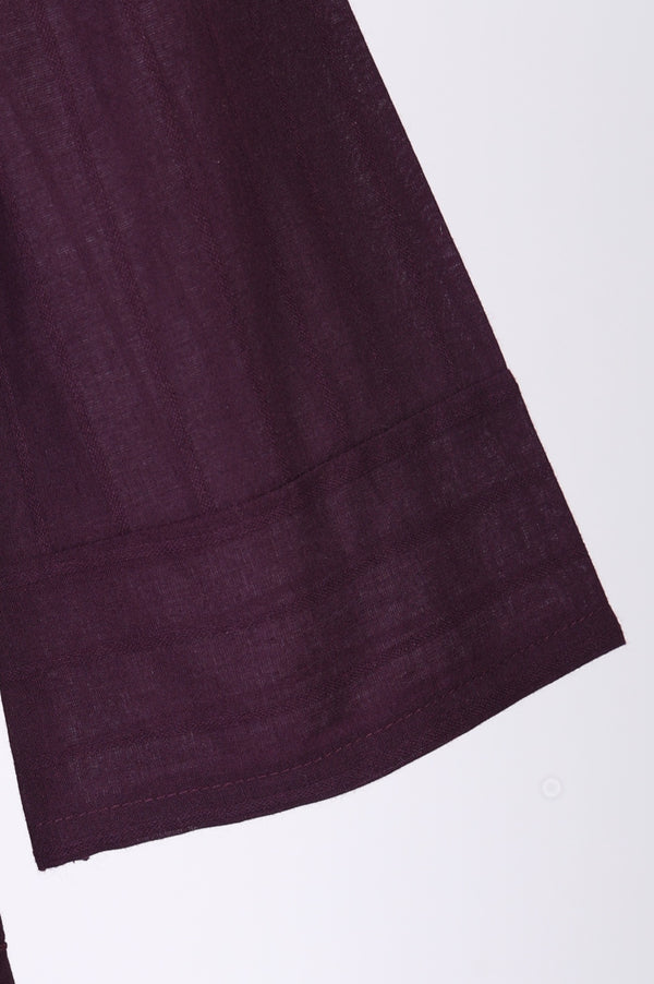 Burgundy Solid Pure Cotton Straight Kurta
