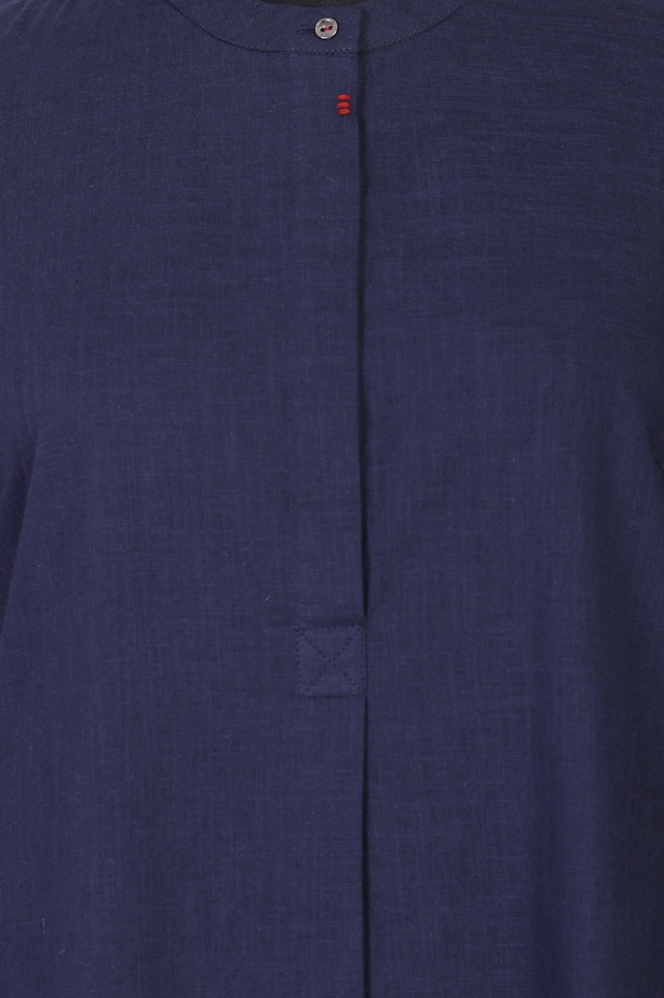 Navy Blue Solid Pure Cotton Straight Kurta