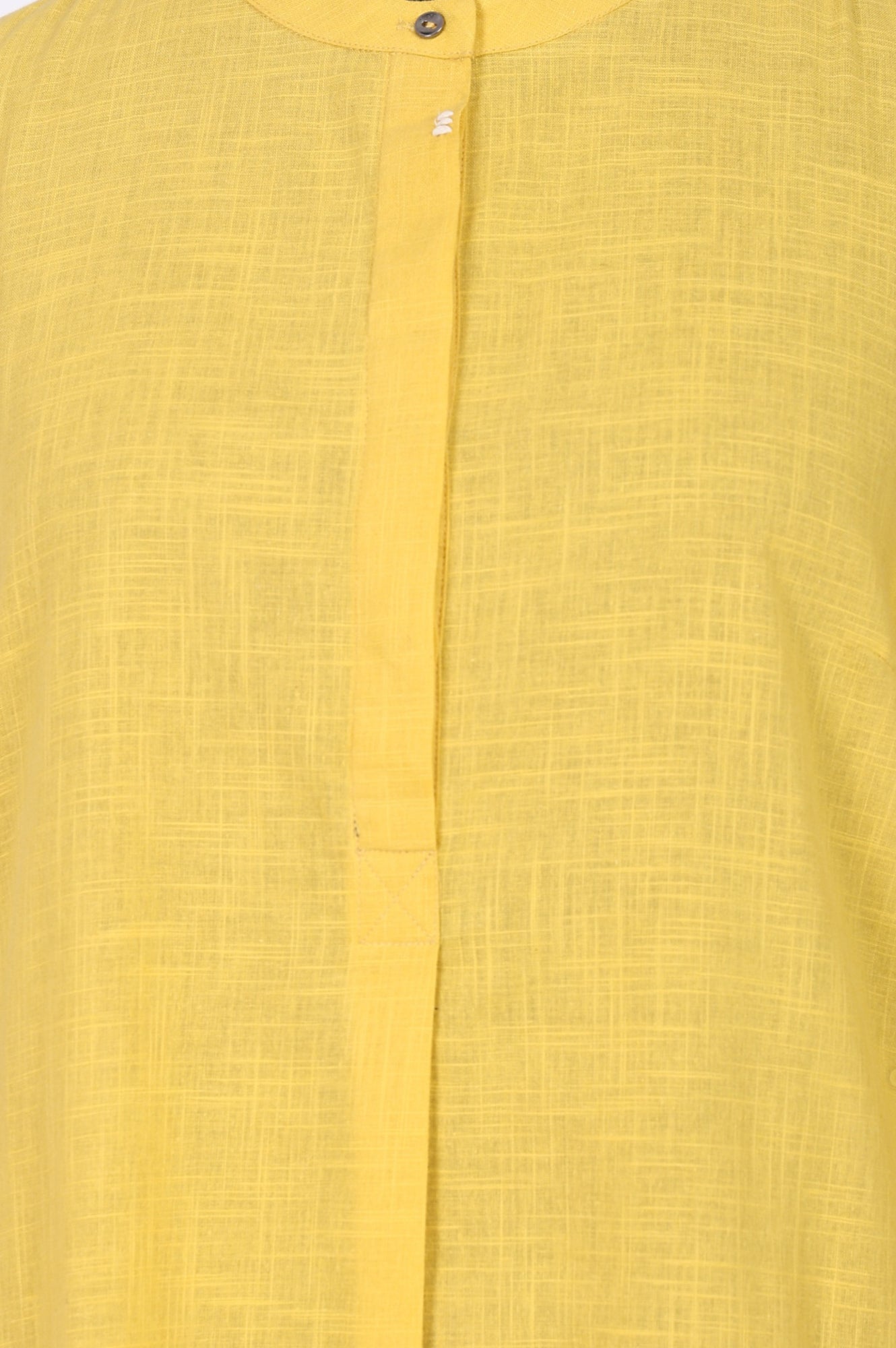Yellow Thread Embroidered Pure Cotton Straight Kurta