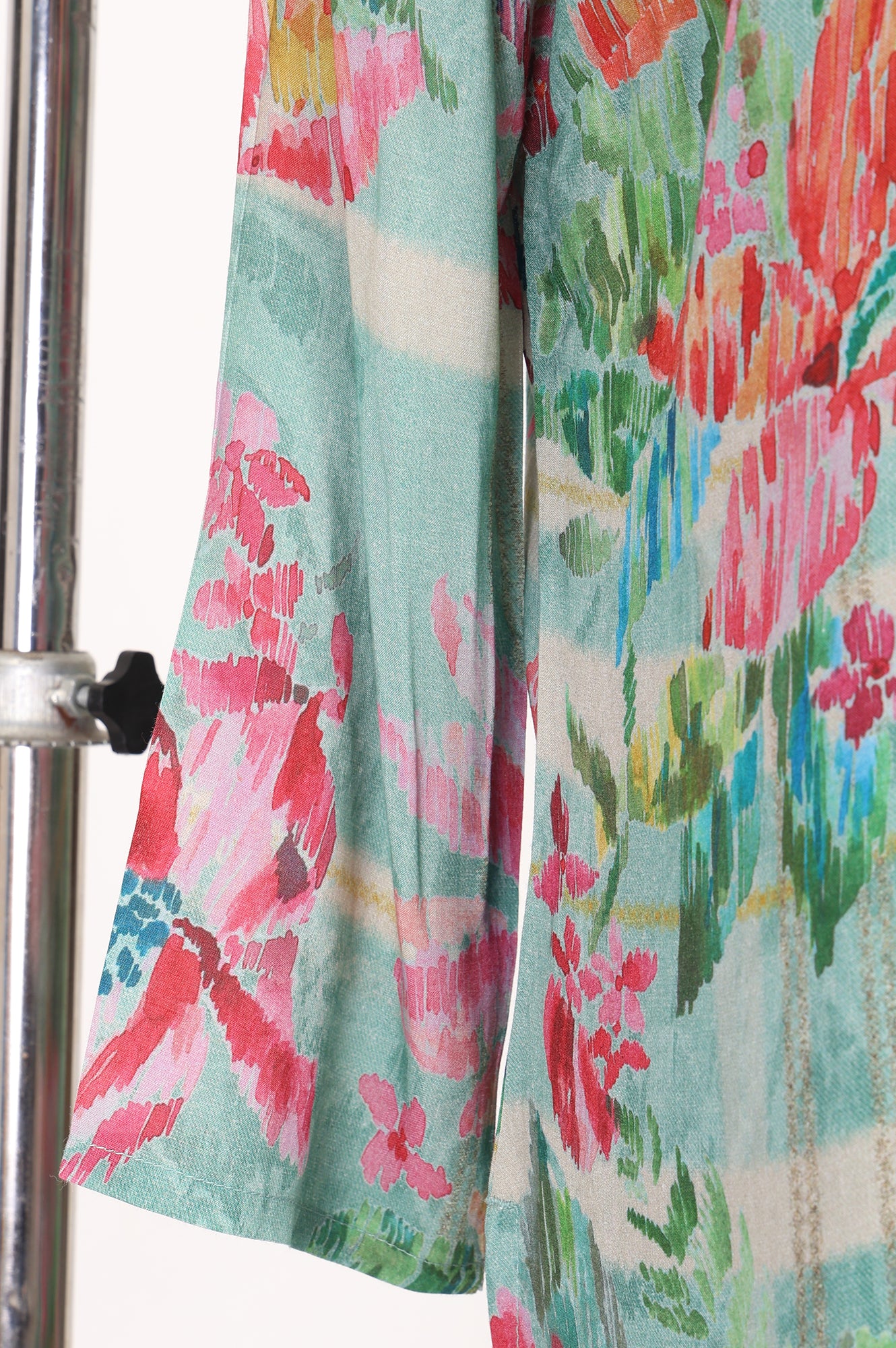 Sea Green Floral Printed Straight Kurta