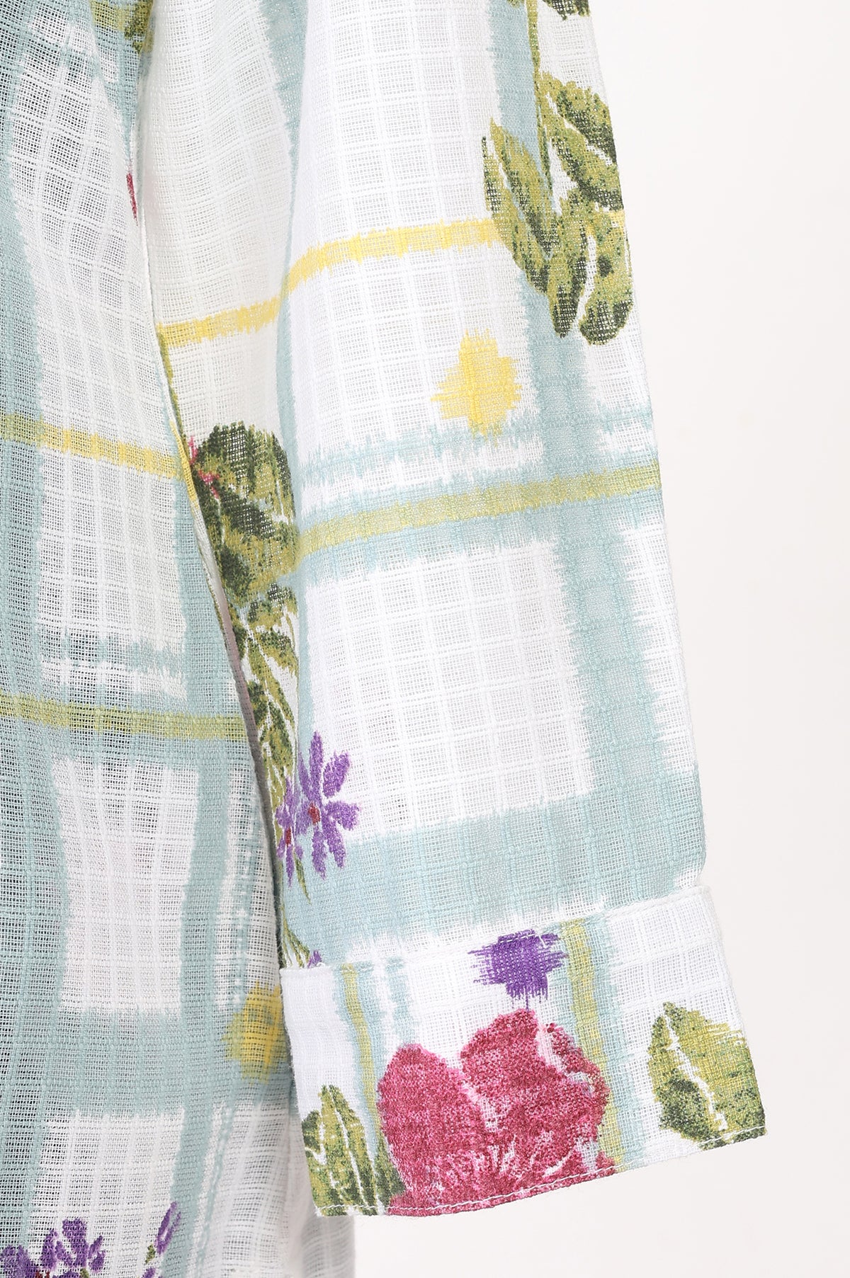 White Floral Printed Pure Cotton Straight Kurta