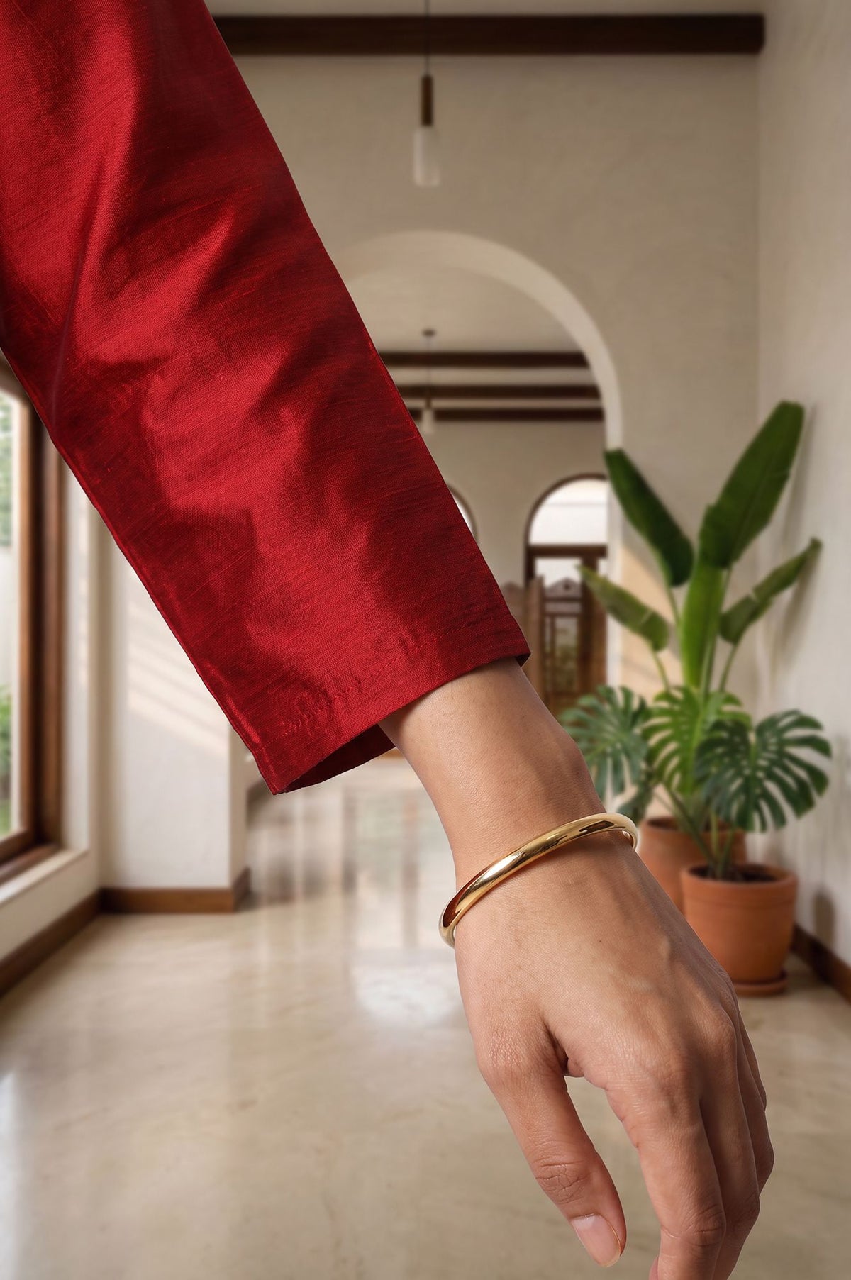 Maroon Embroidered Straight Kurta
