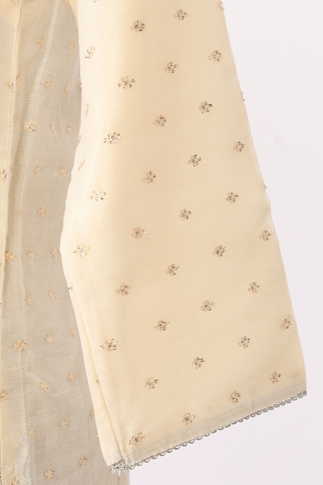 Off White Embroidered Sequin Straight Kurta