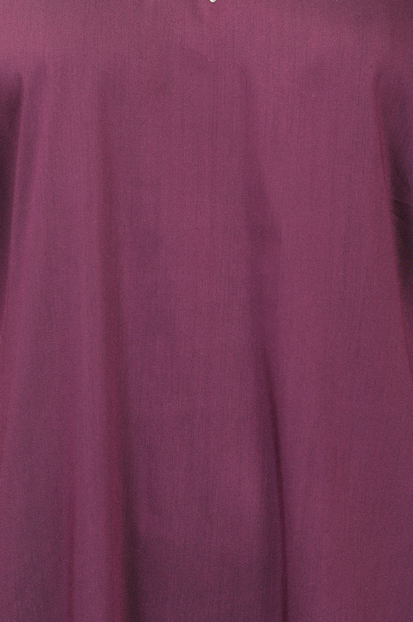 Purple Embroidered Straight Kurta