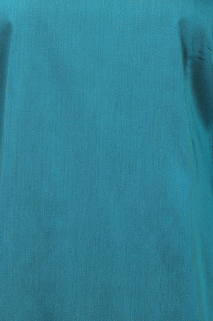 Teal Embroidered Straight Kurta