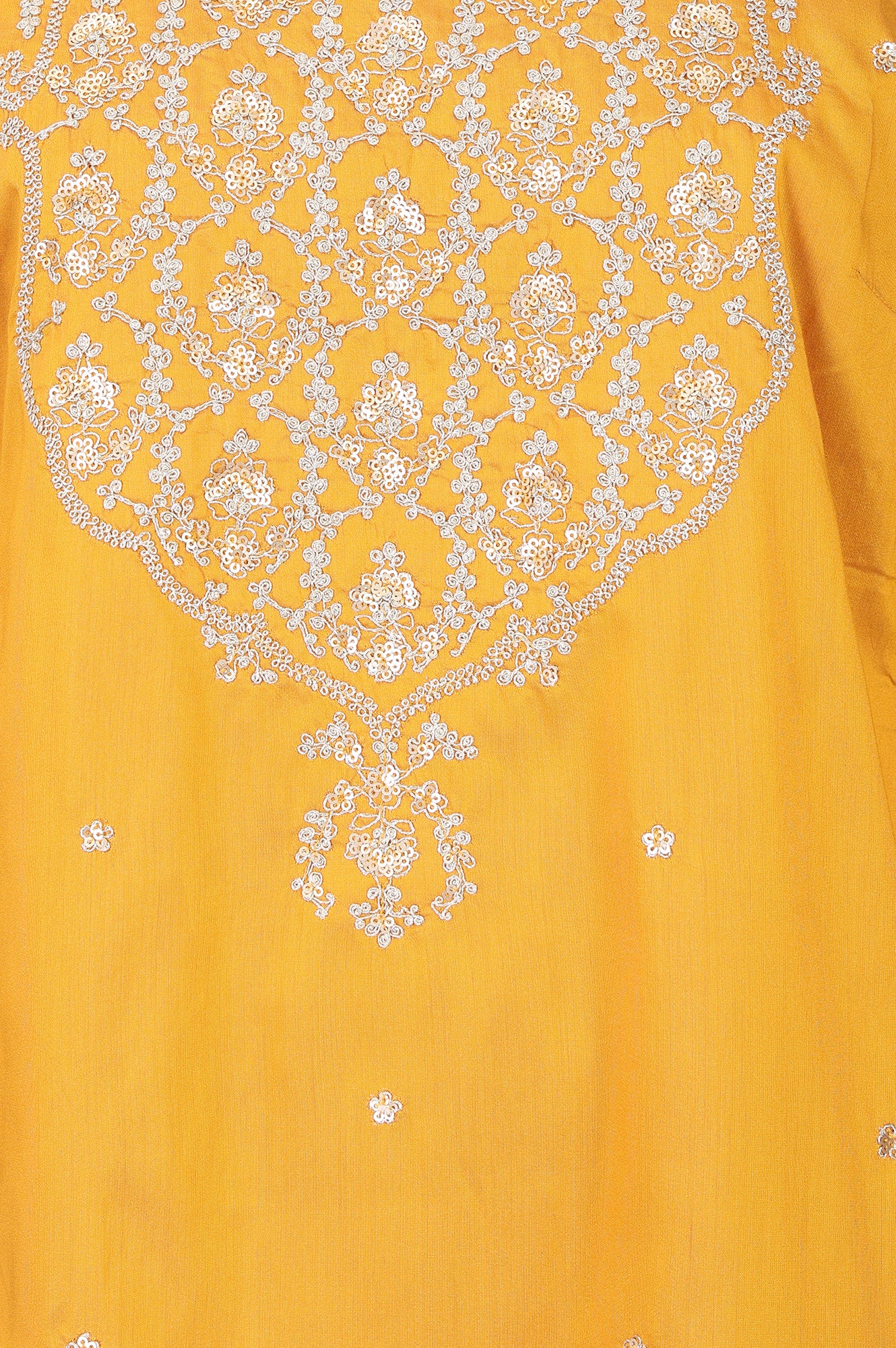 Mustard Embroidered Straight Kurta