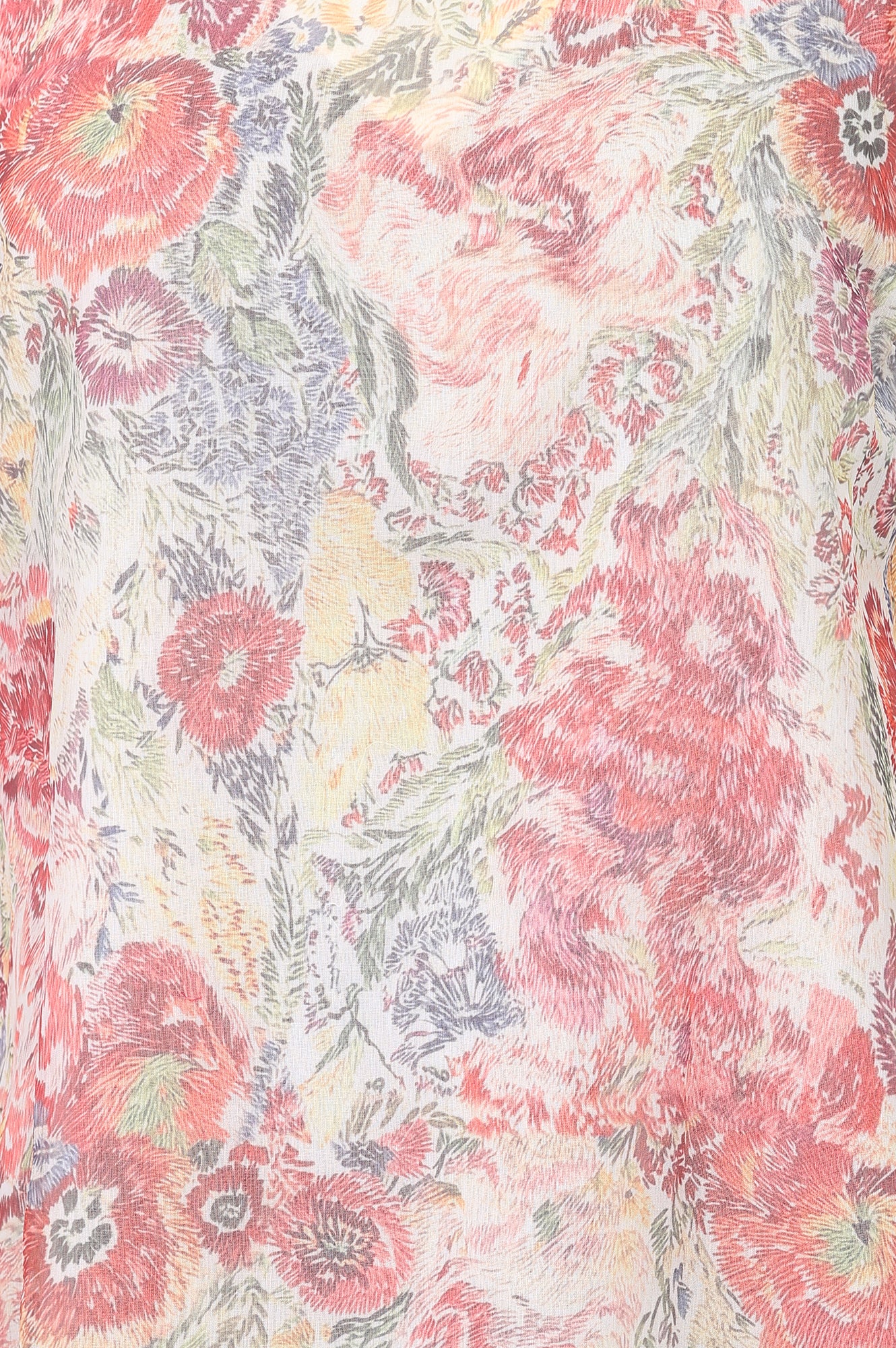 Multicolor Floral Printed Chiffon Straight Kurta