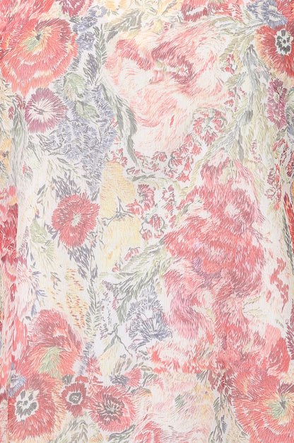 Multicolor Floral Printed Chiffon Straight Kurta