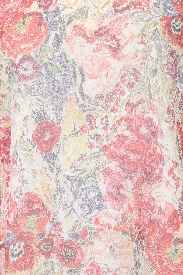 Multicolor Floral Printed Chiffon Straight Kurta