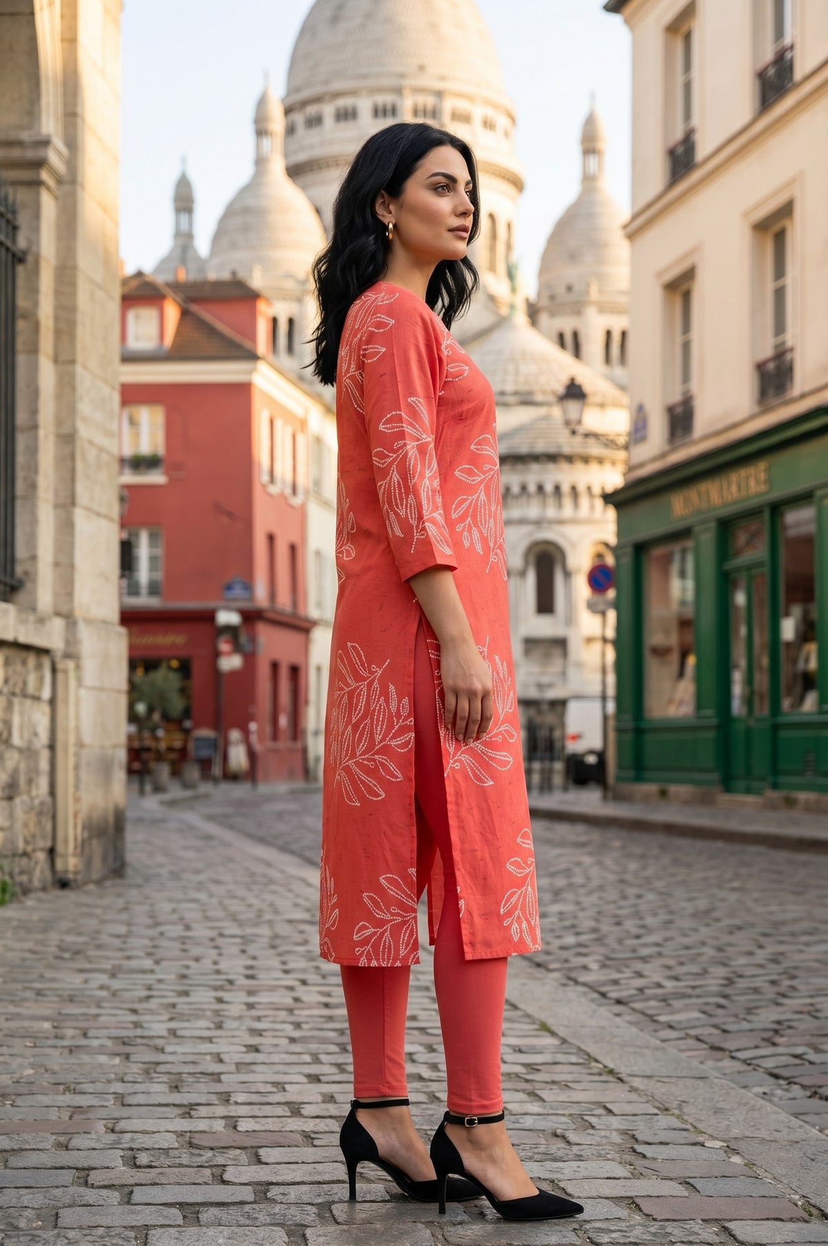 Multicolor Floral Printed Modal Straight Kurta