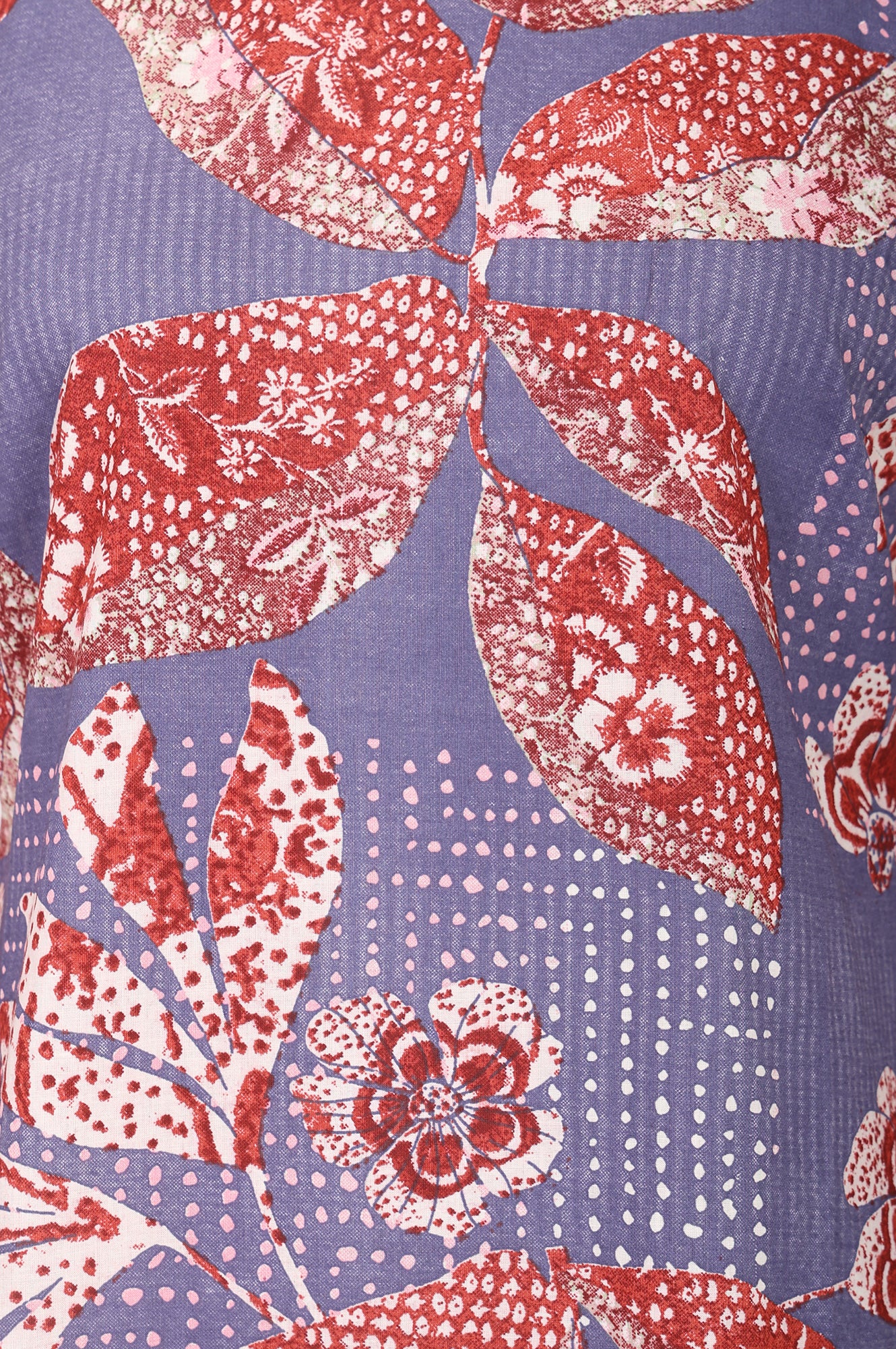 Lavender Floral Printed Pure Cotton Straight Kurta