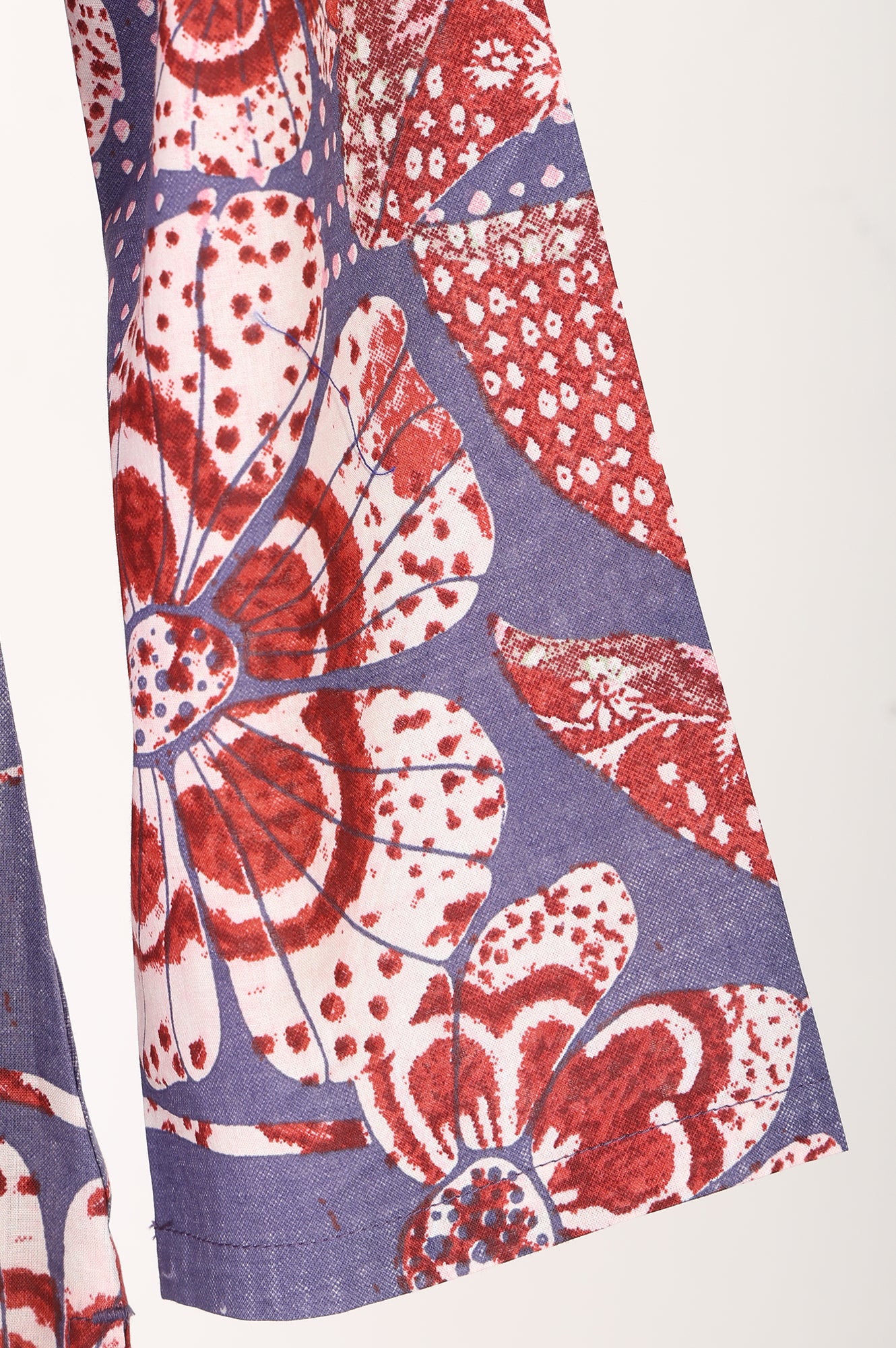 Lavender Floral Printed Pure Cotton Straight Kurta