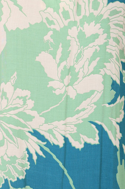 Sea Green Floral Printed Modal Straight Kurta