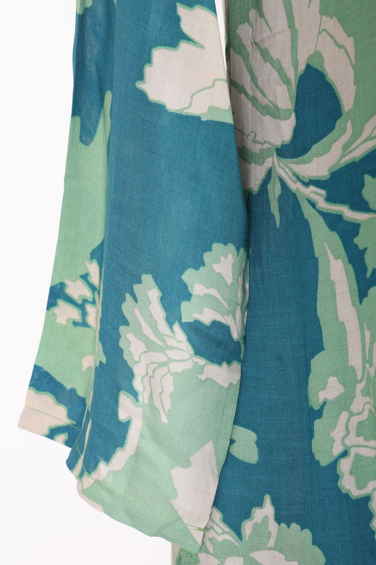 Sea Green Floral Printed Modal Straight Kurta