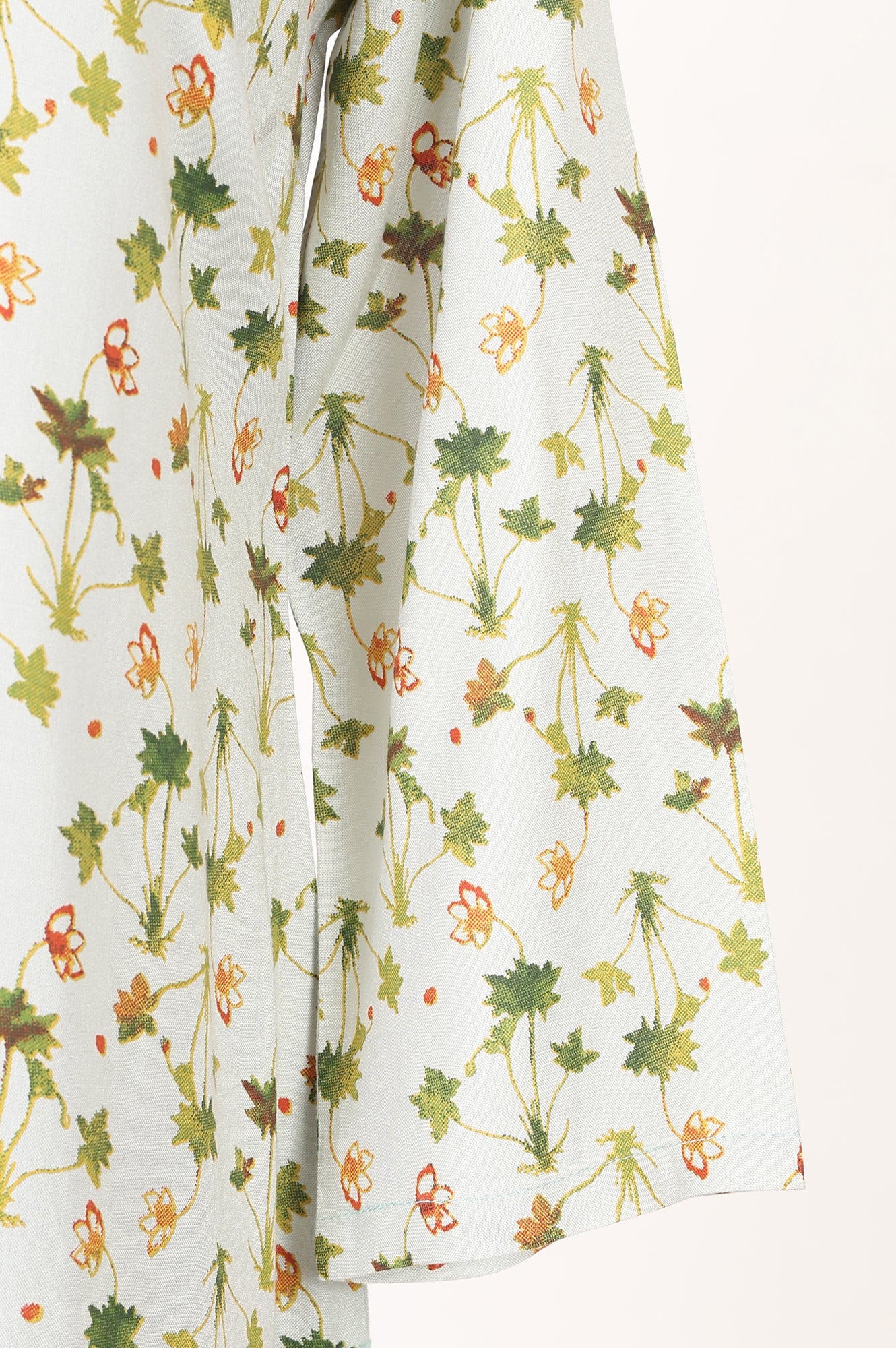 Off White Floral Printed Rayon Straight Kurta
