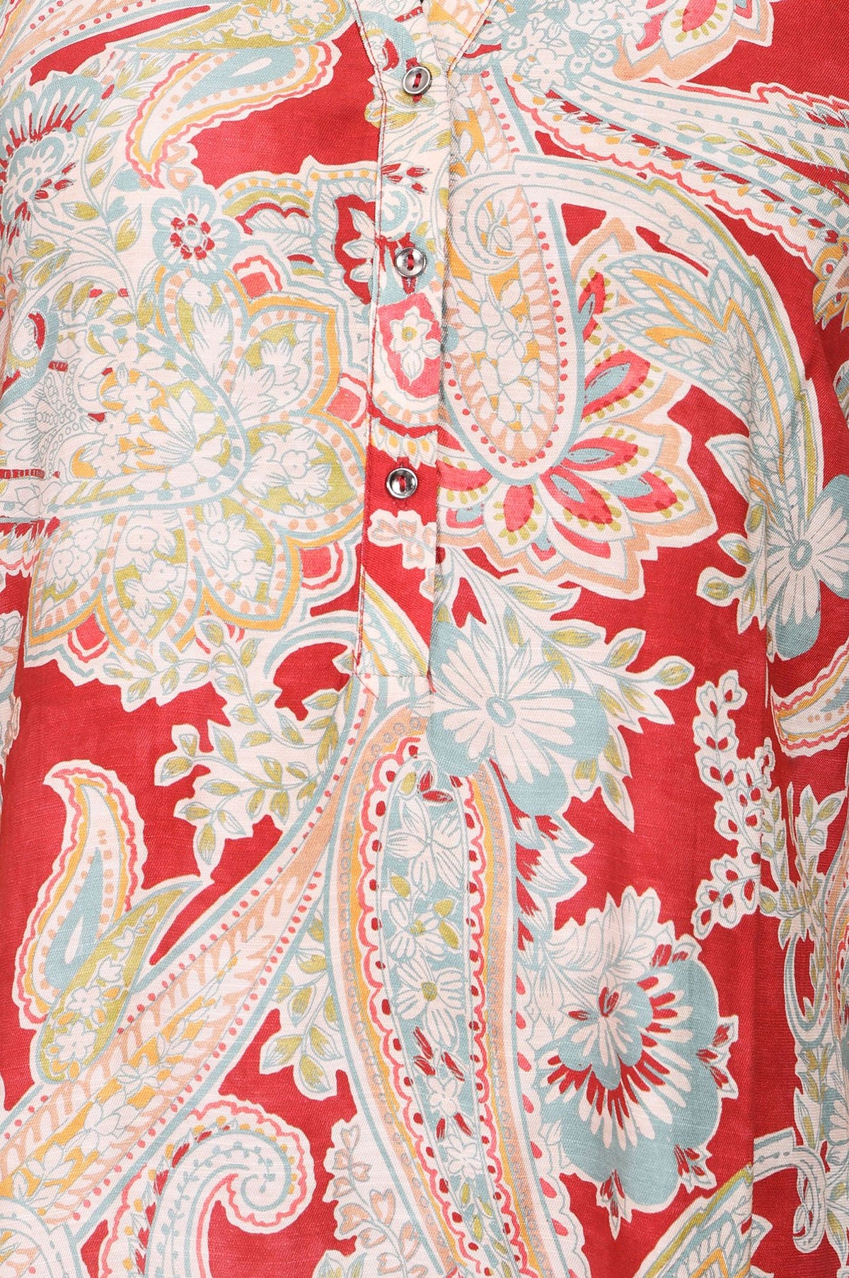 Red Paisley Straight Kurta
