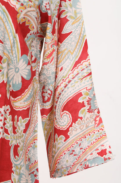 Red Paisley Straight Kurta