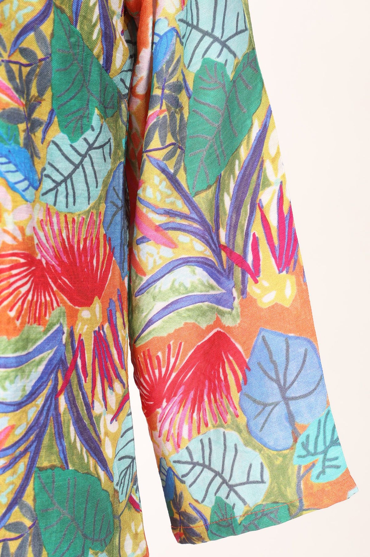 Orange Floral Printed Straight Kurta