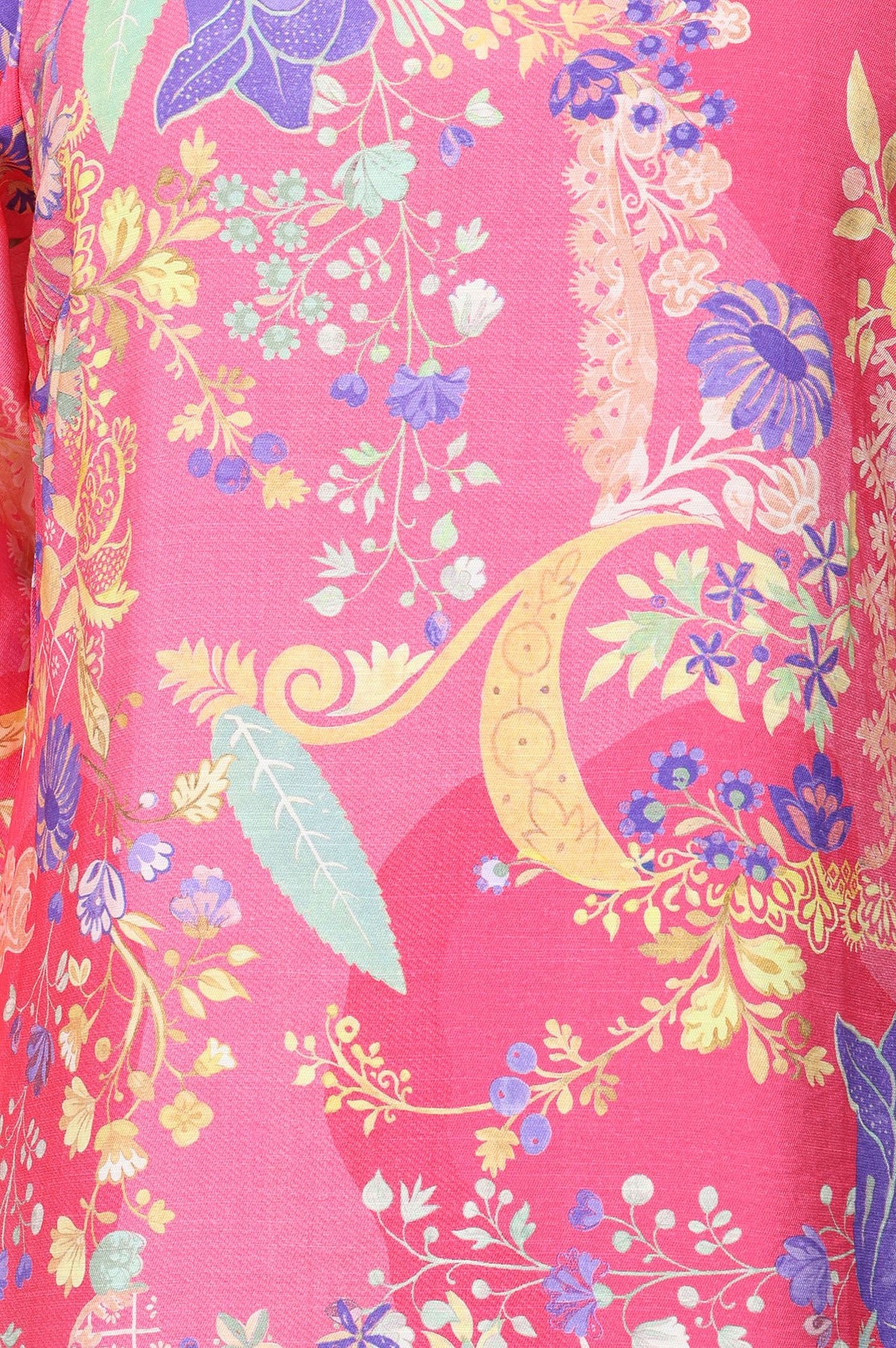 Pink Floral Printed Straight Kurta
