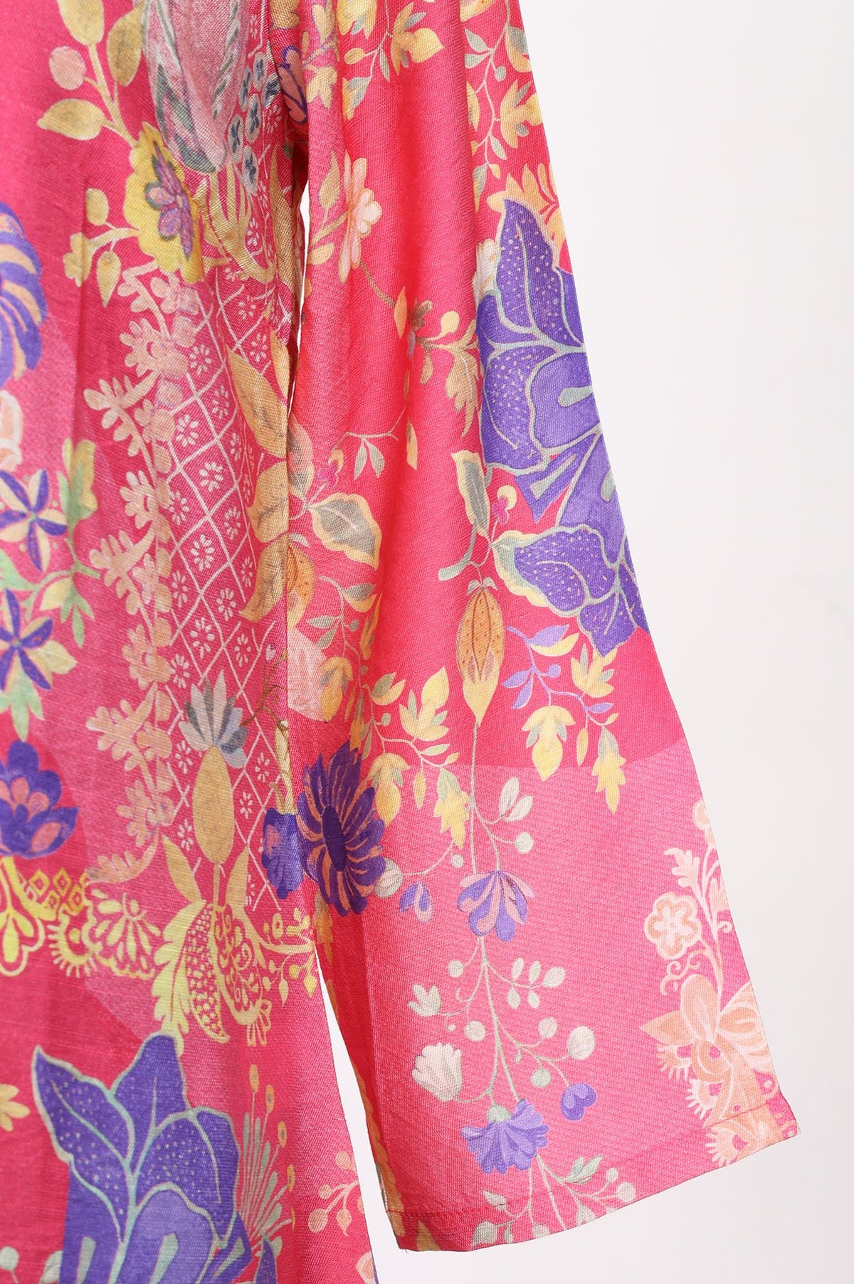 Pink Floral Printed Straight Kurta