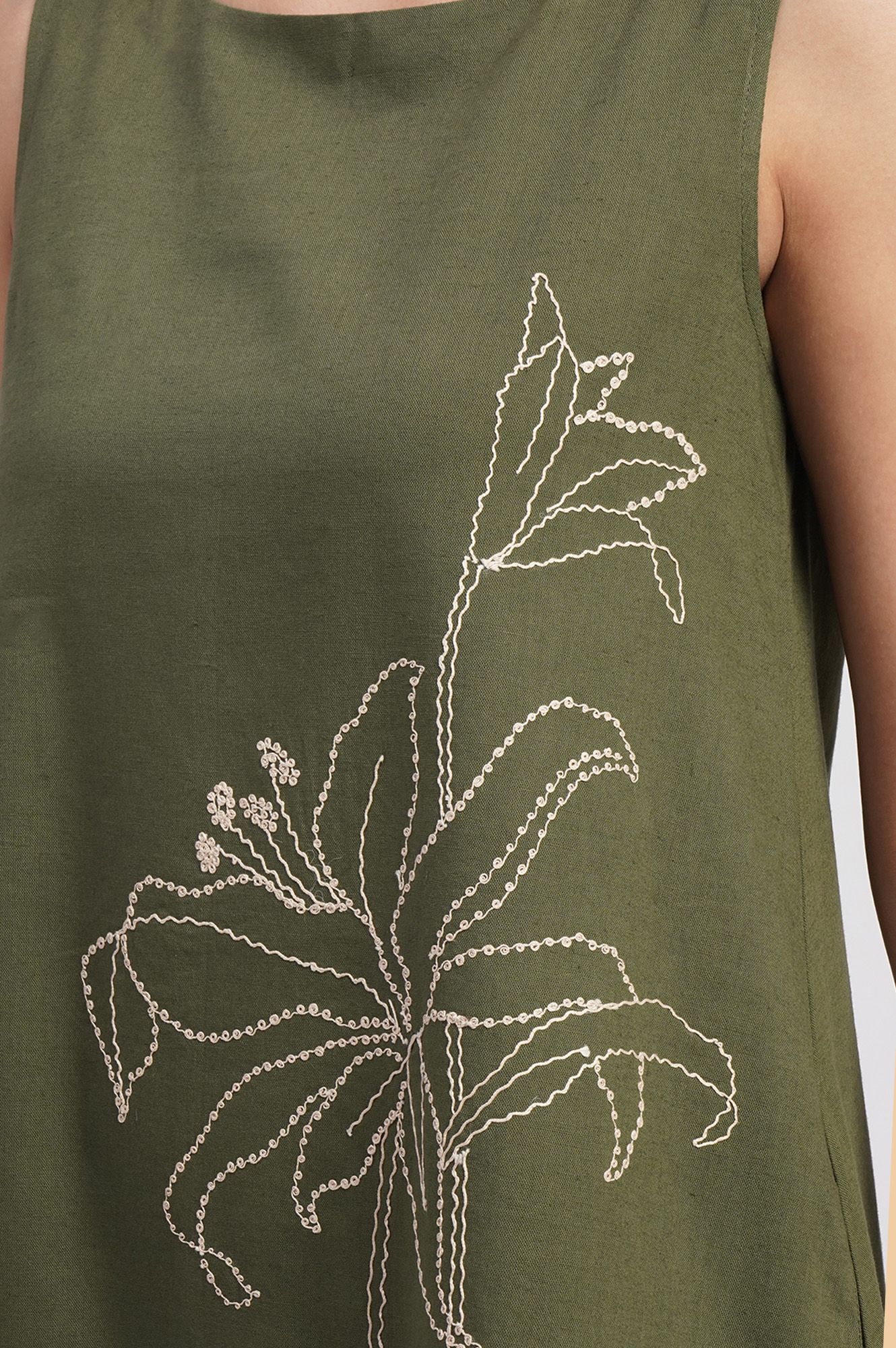 Leisure Stroll Casual Embroidered Flared Dress