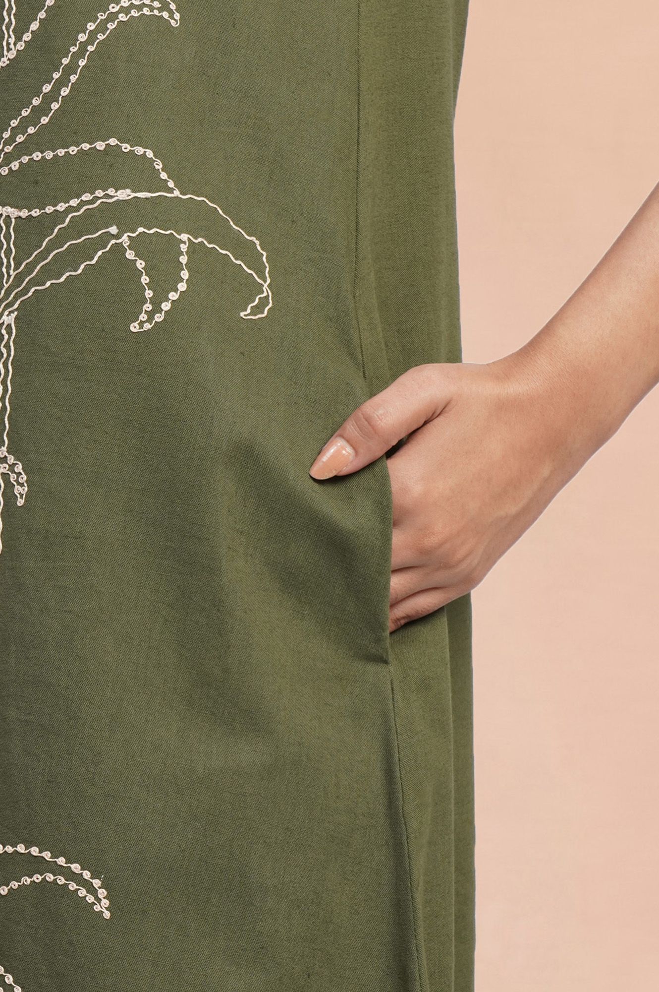 Leisure Stroll Casual Embroidered Flared Dress