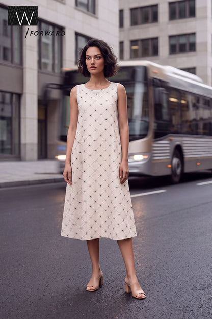 The Brunch Hour Casual Embroidered Flared Dress