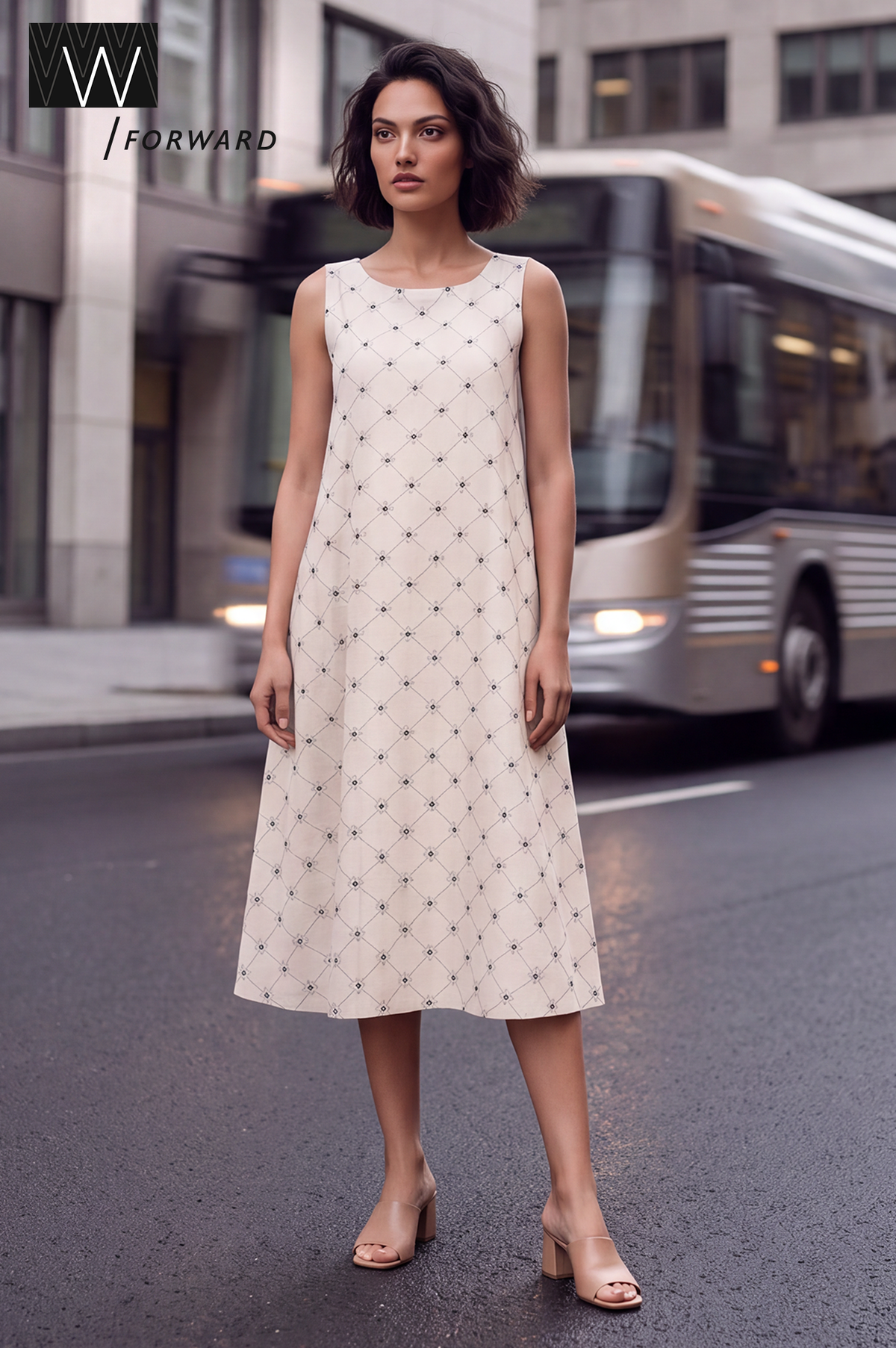 The Brunch Hour Casual Embroidered Flared Dress