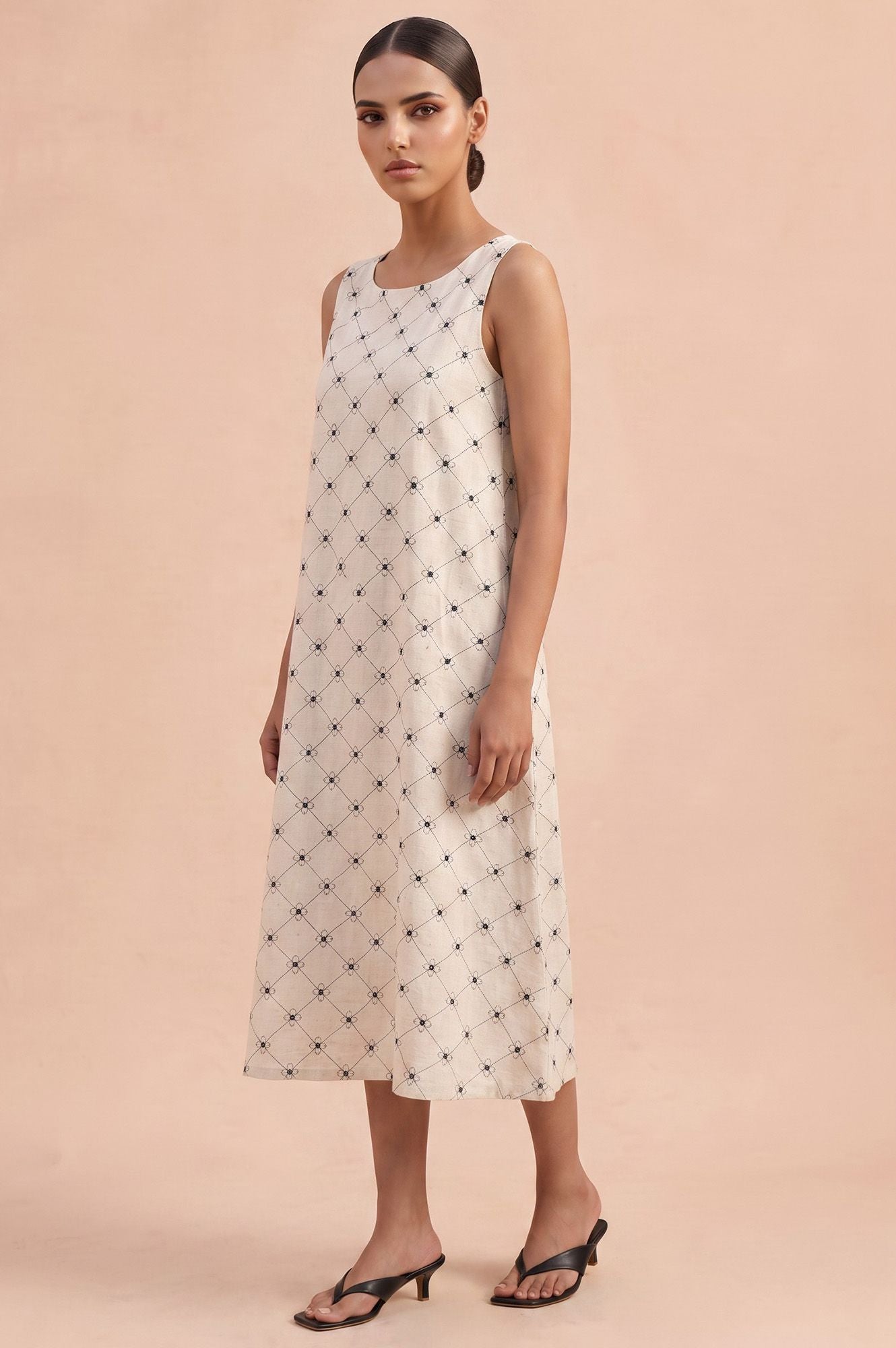 The Brunch Hour Casual Embroidered Flared Dress