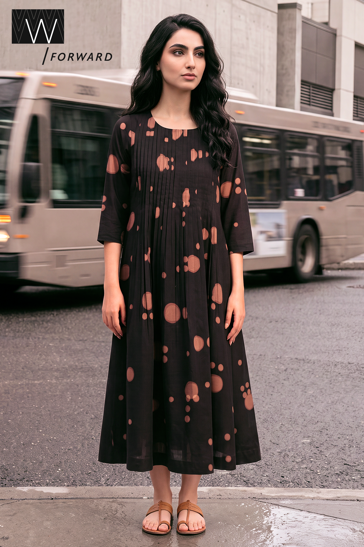 Polka, Please Work Flared Dress