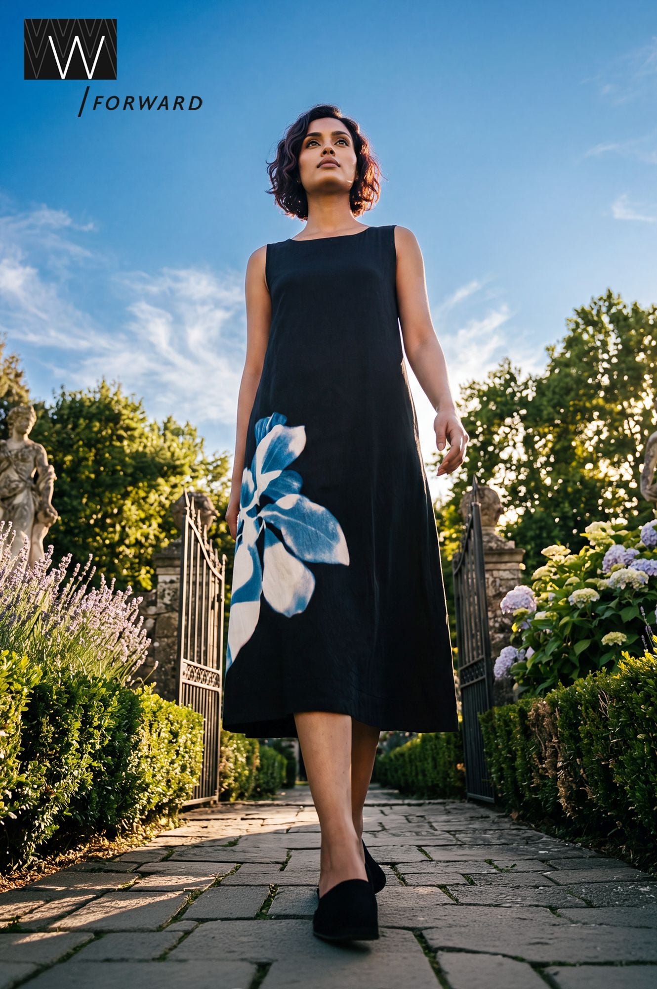 Painterly Casual Flared Dress