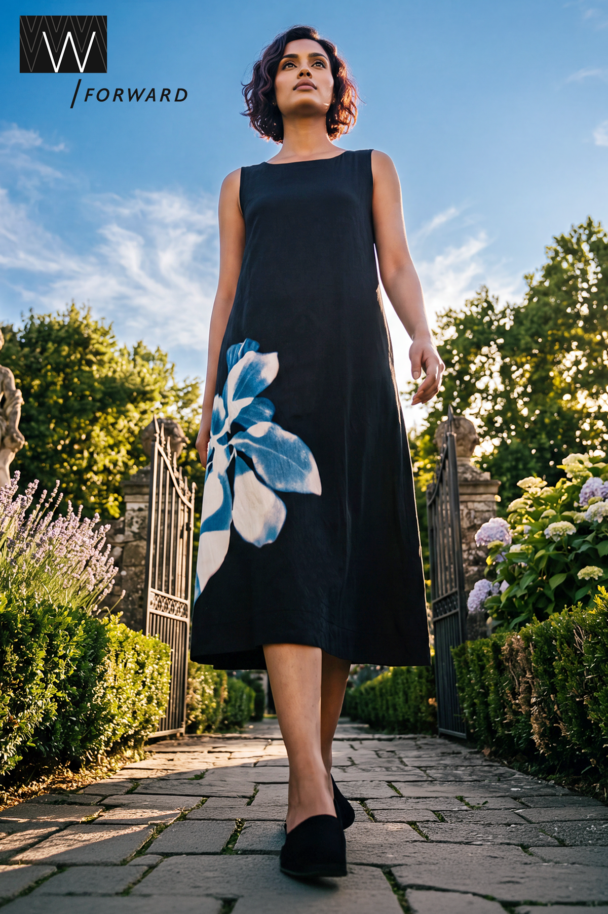 Painterly Casual Flared Dress