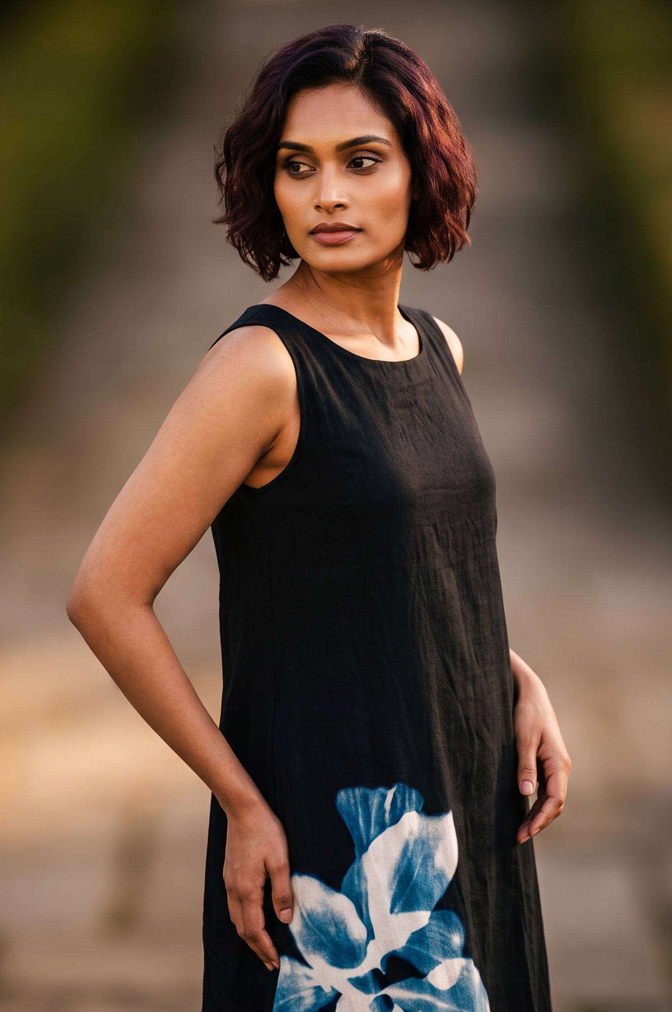 Painterly Casual Flared Dress