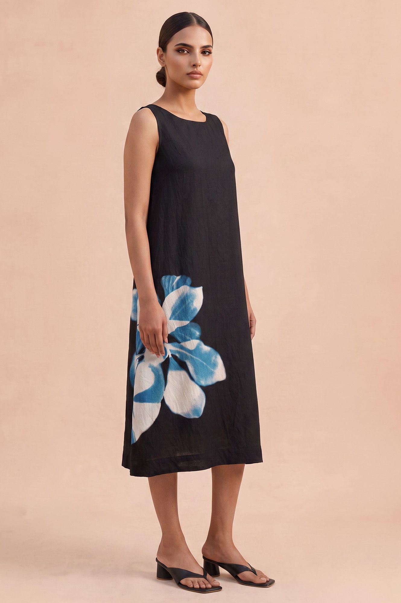 Painterly Casual Flared Dress