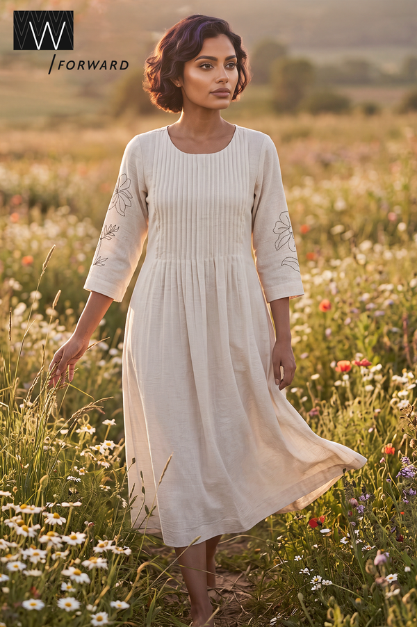 The Workday Rhythm Embroidered Flared Dress