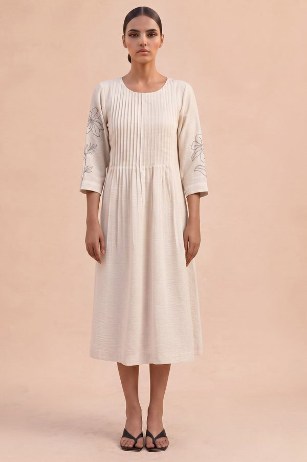 The Workday Rhythm Embroidered Flared Dress