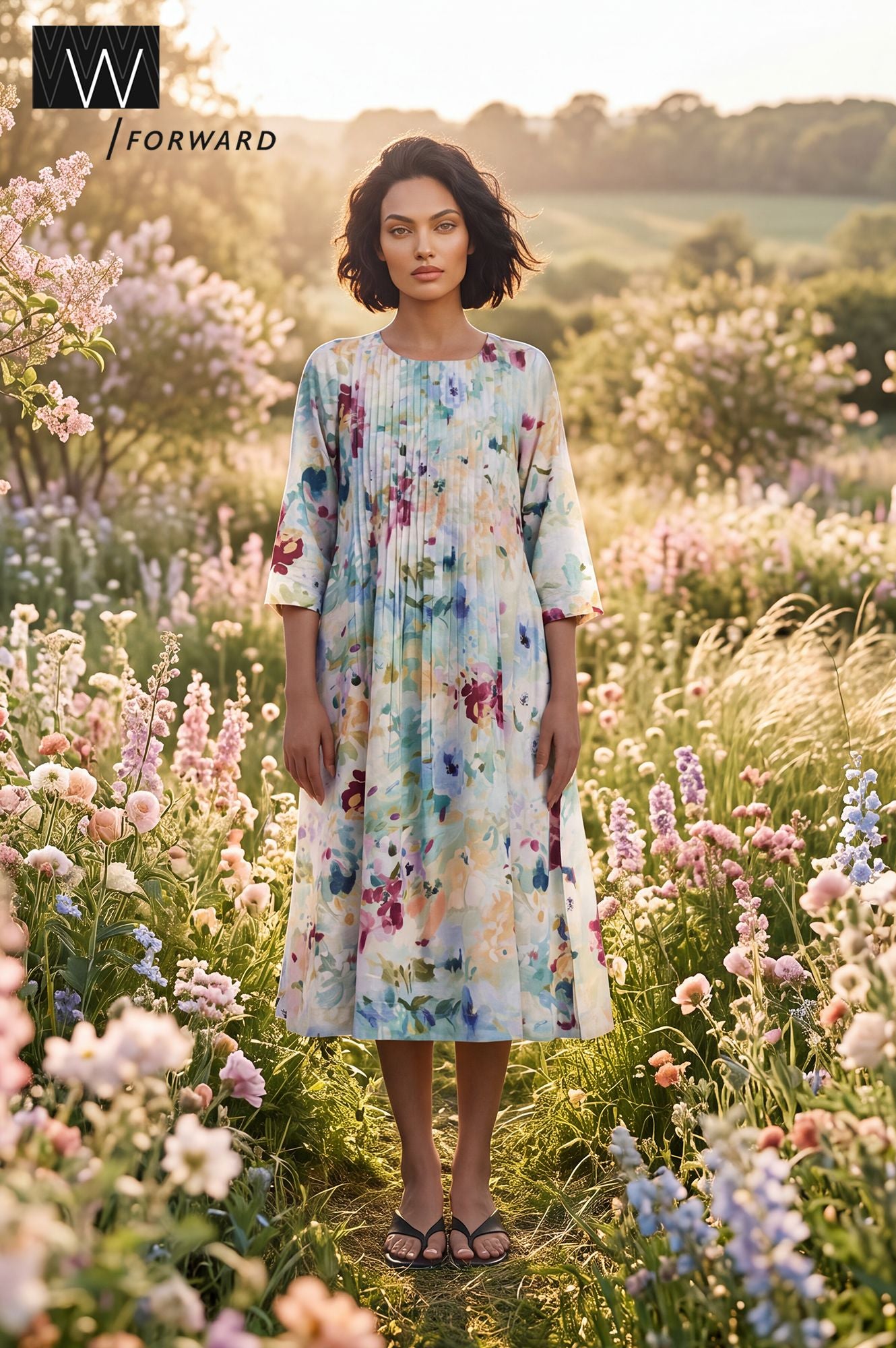 Fresh Canvas Picnic Flared Dress