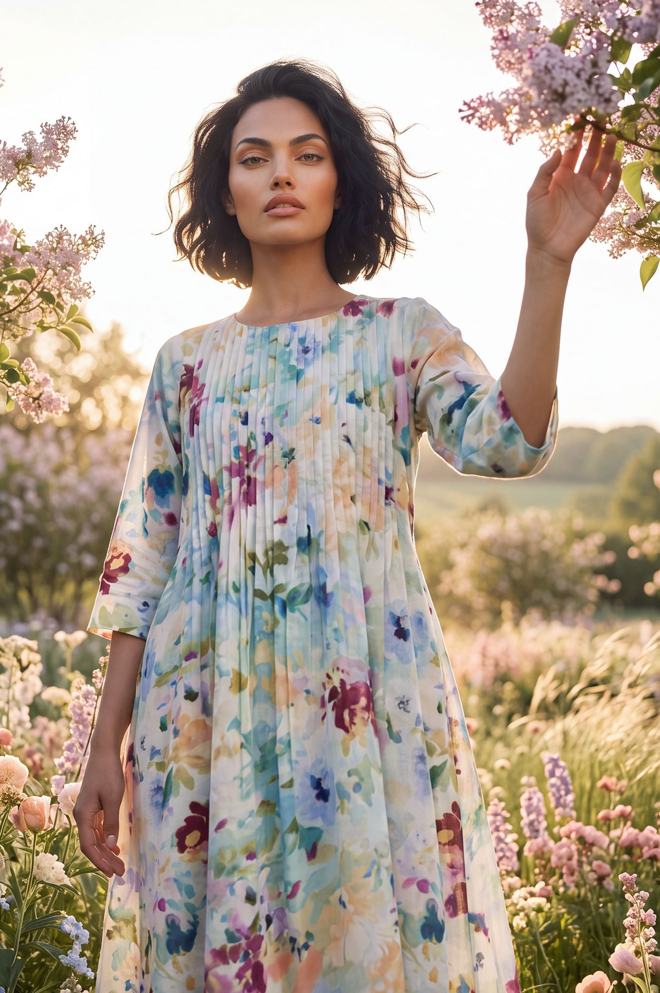 Fresh Canvas Picnic Flared Dress