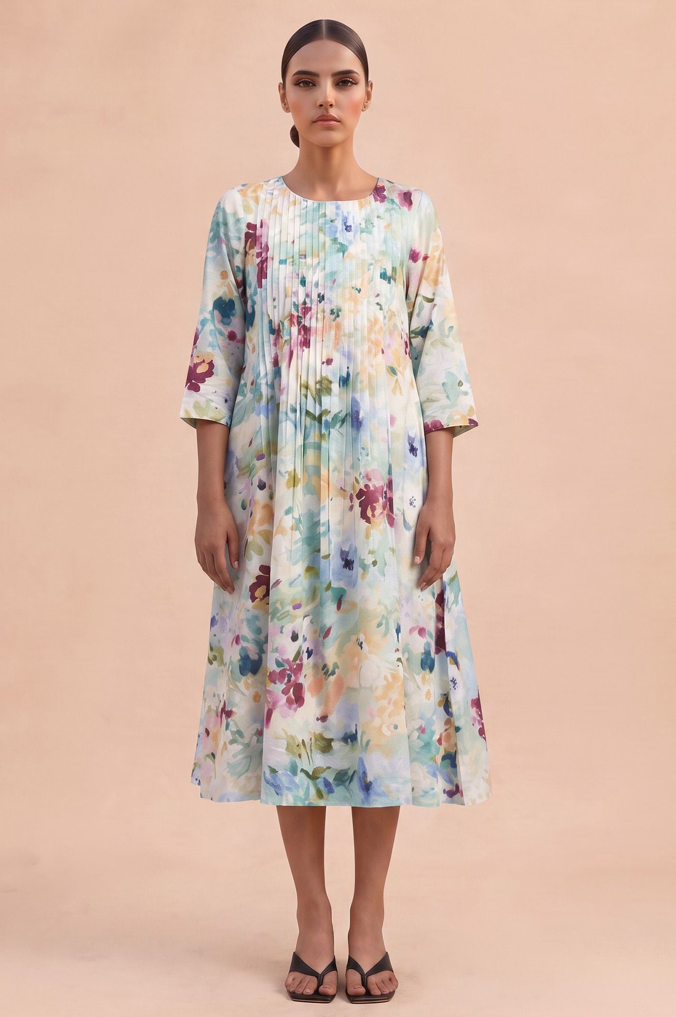 Fresh Canvas Picnic Flared Dress
