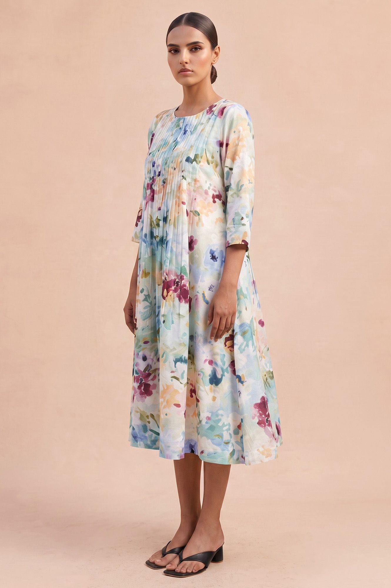 Fresh Canvas Picnic Flared Dress