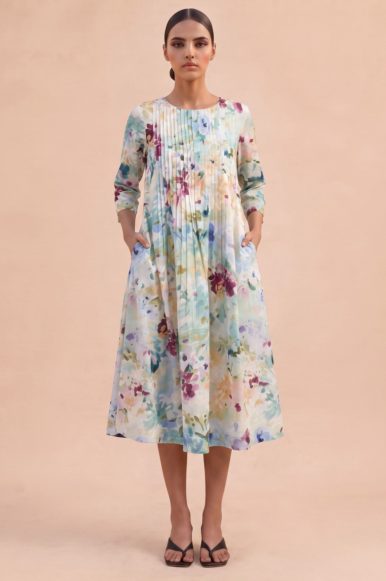 Fresh Canvas Picnic Flared Dress