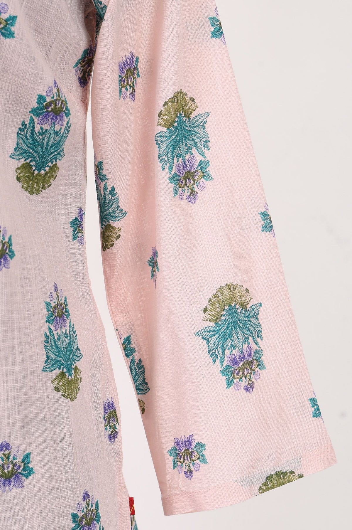 Dusty Pink Floral Printed Pure Cotton Straight Kurta