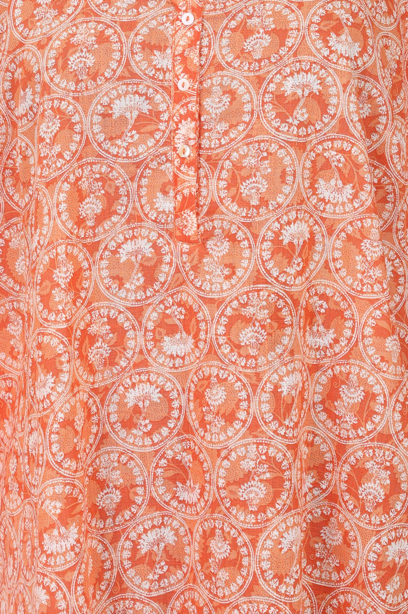 Peach Ethnic Motifs Pure Cotton Straight Kurta
