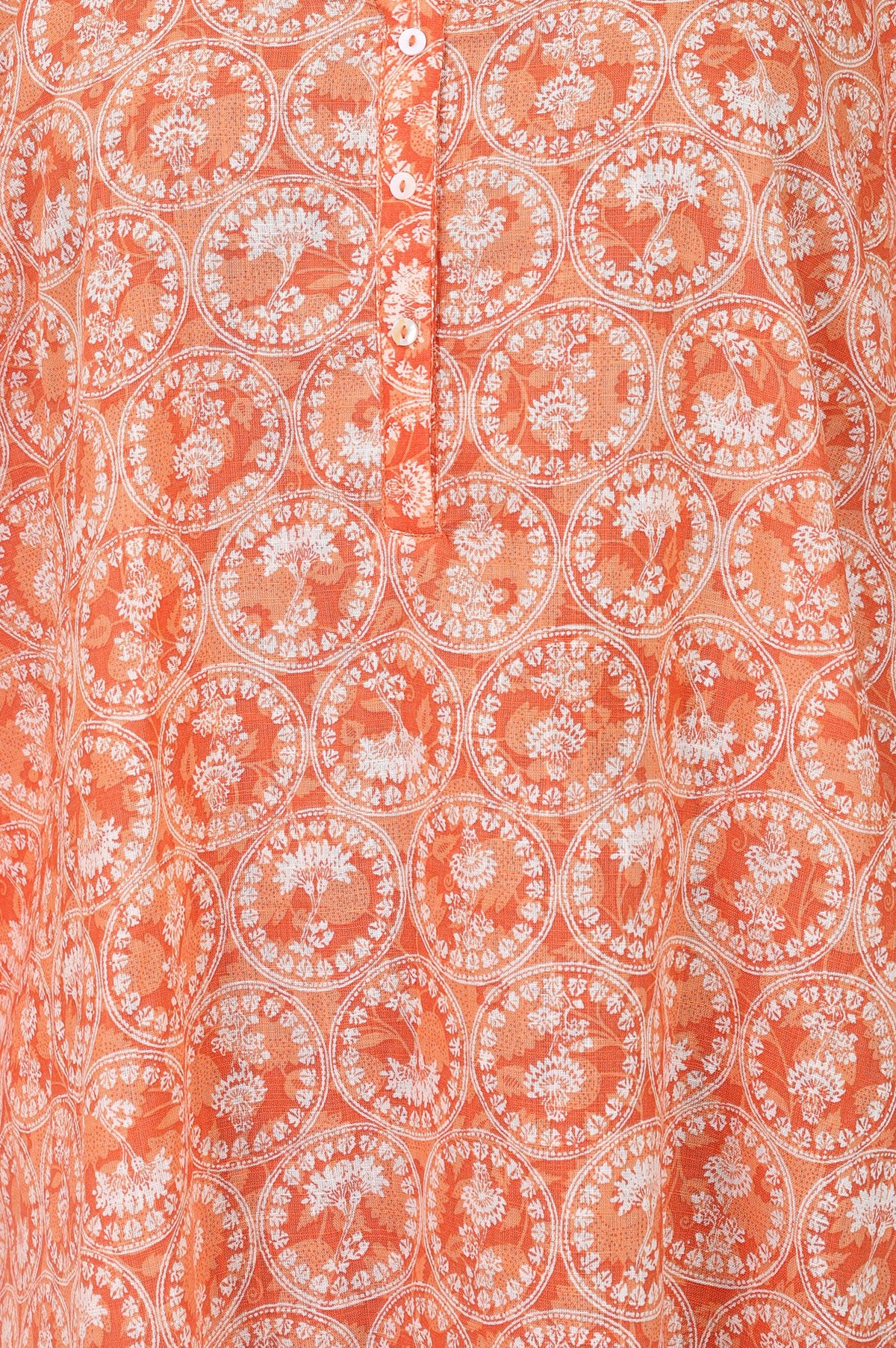 Peach Ethnic Motifs Pure Cotton Straight Kurta