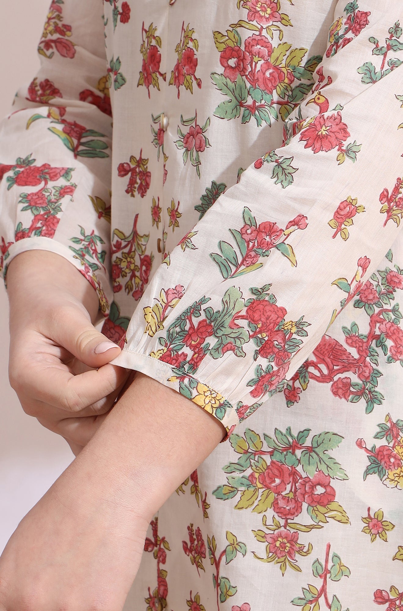 White Floral Printed Summer Straight Tunic