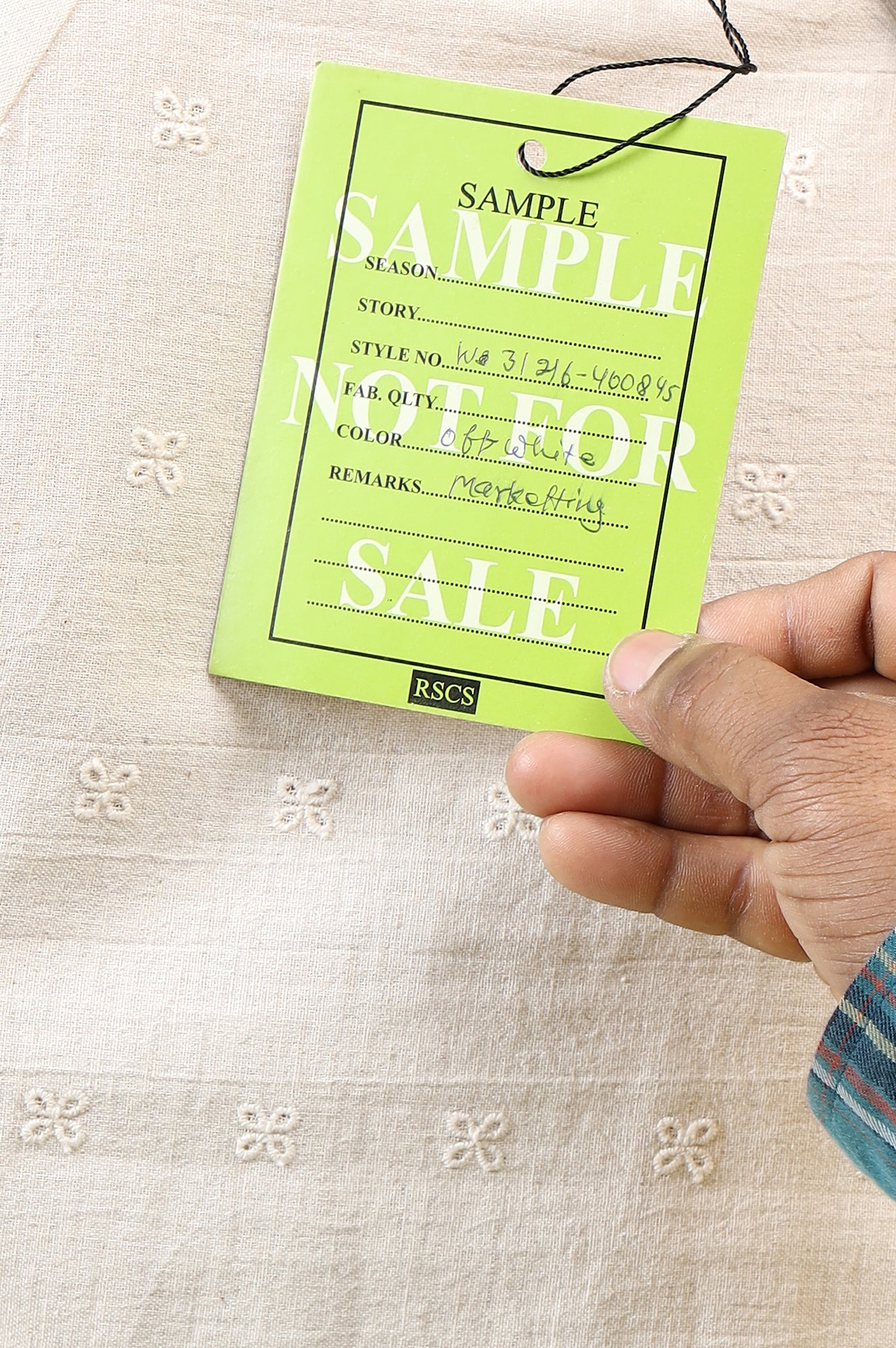 Off-Whie Schiffli Embroidered Fusion Top with Lace Detail