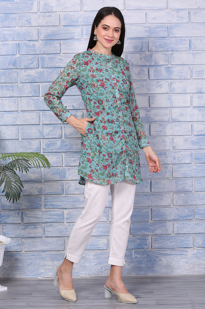 Green Floral Printed Kota Tunic