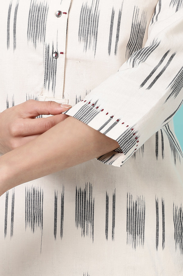 Off-White Yarn Dyed Pure Cotton Tunic