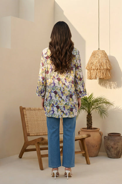 Multicolor Paisley Printed Modal Straight Top